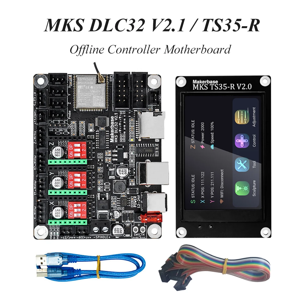 

Makerbase MKS DLC32 V2.1 32bits Motherboard Offline Controller WIFI TFT Touch Screen TS24/TS35-R For Laser Engraving Machine