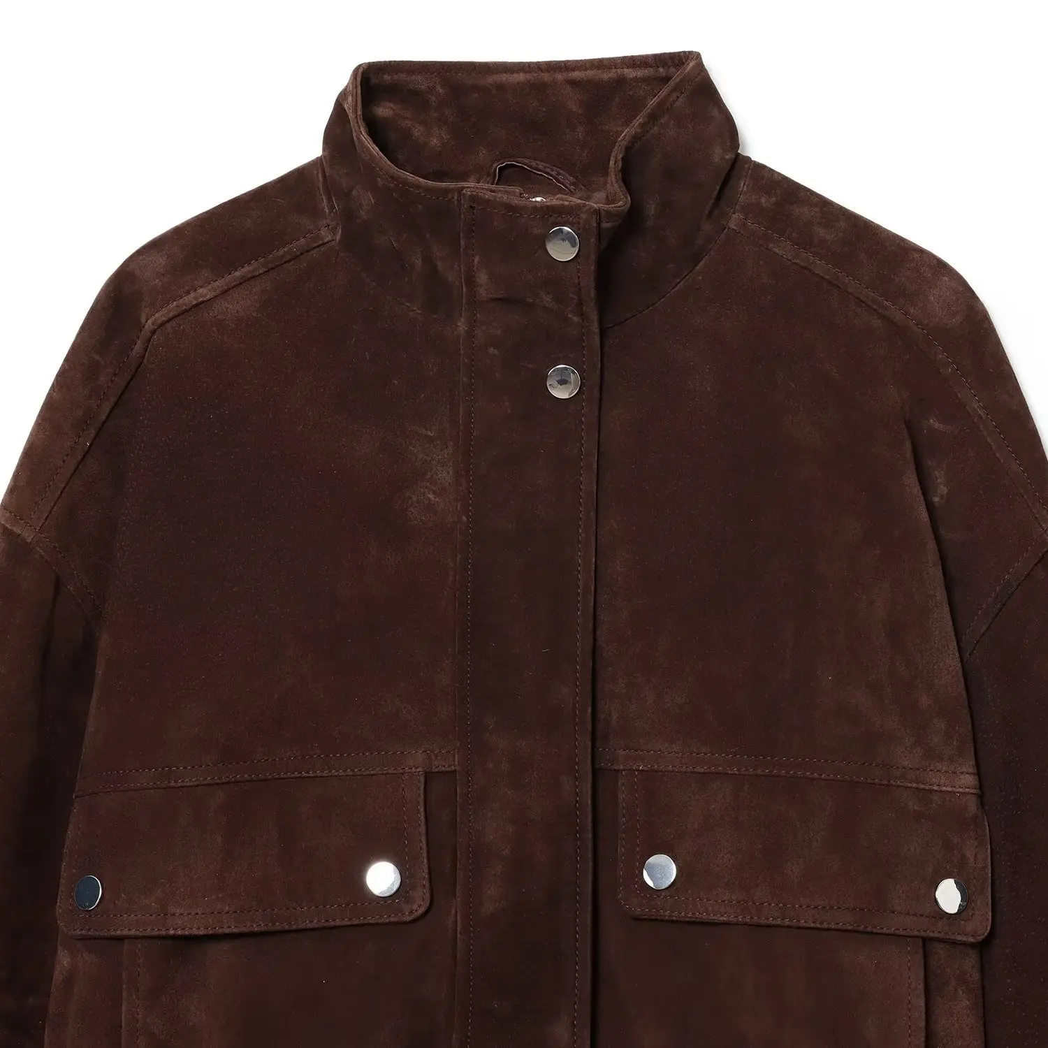 جايت نسائي خريفي من قماش الدنيم مع كيت مزخرف من قماش البوليستر فضفاض مناسب للإغلاق بسحاب رفيع عادي #3