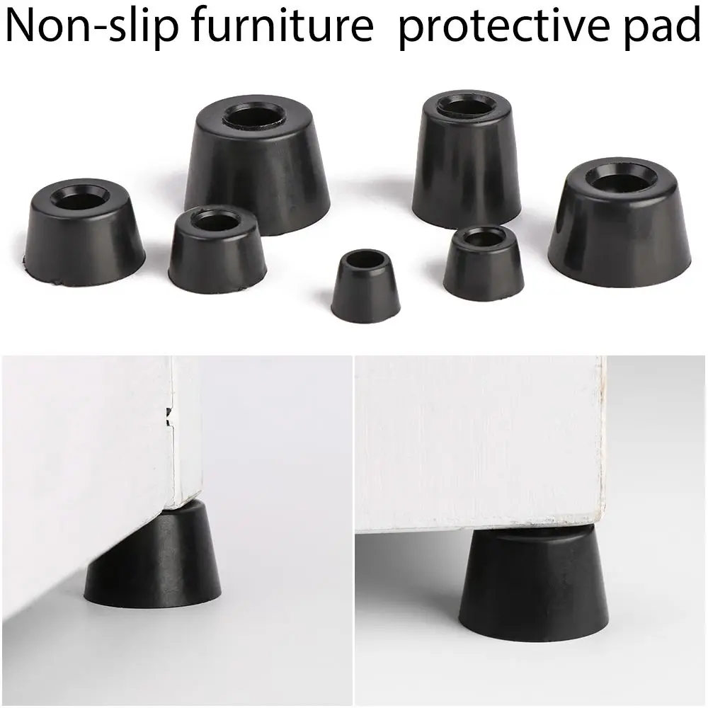 10 pcs Safe Cabinet Speaker Black Furniture Slip Feet Protective Pad Tapered PVC  Foot Mat