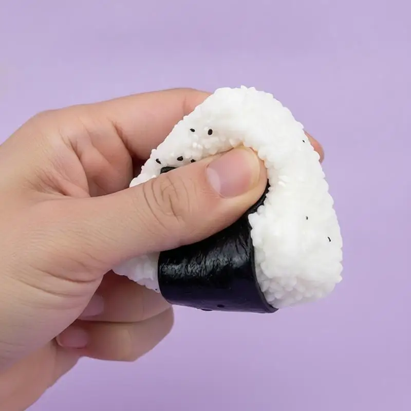 Slow Rebound Squeeze Triangle Rice Ball Toy Soft Non-Toxic Stress Relieving Decompression Toy for Office Break Relax