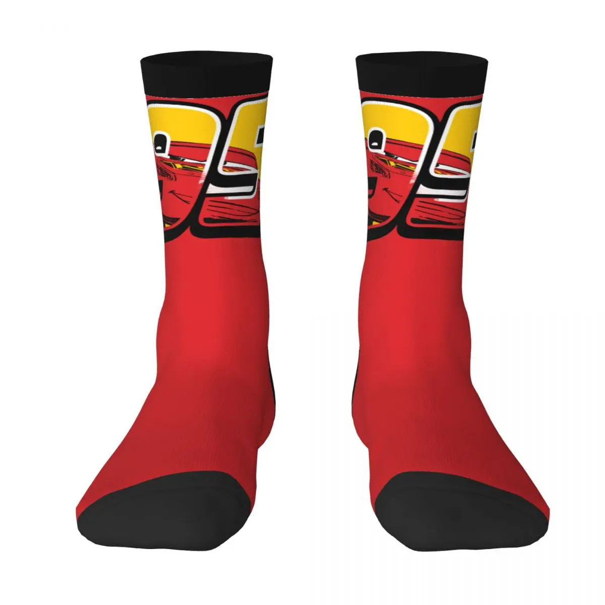 Autumn Winter Colorful Unisex Lightning McQueen Go 95 Socks Cars Non-slip Crew Socks