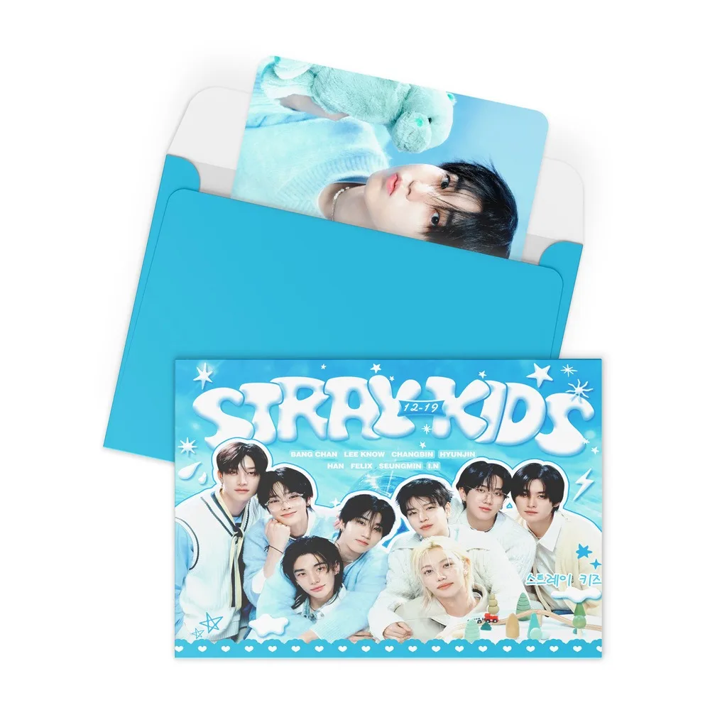 스트레이 키즈 앨범 컬렉션 카드 랜덤 카드 봉투 포장 블라인드 박스 인사말 카드 스타 LOMO 24 팩/박스