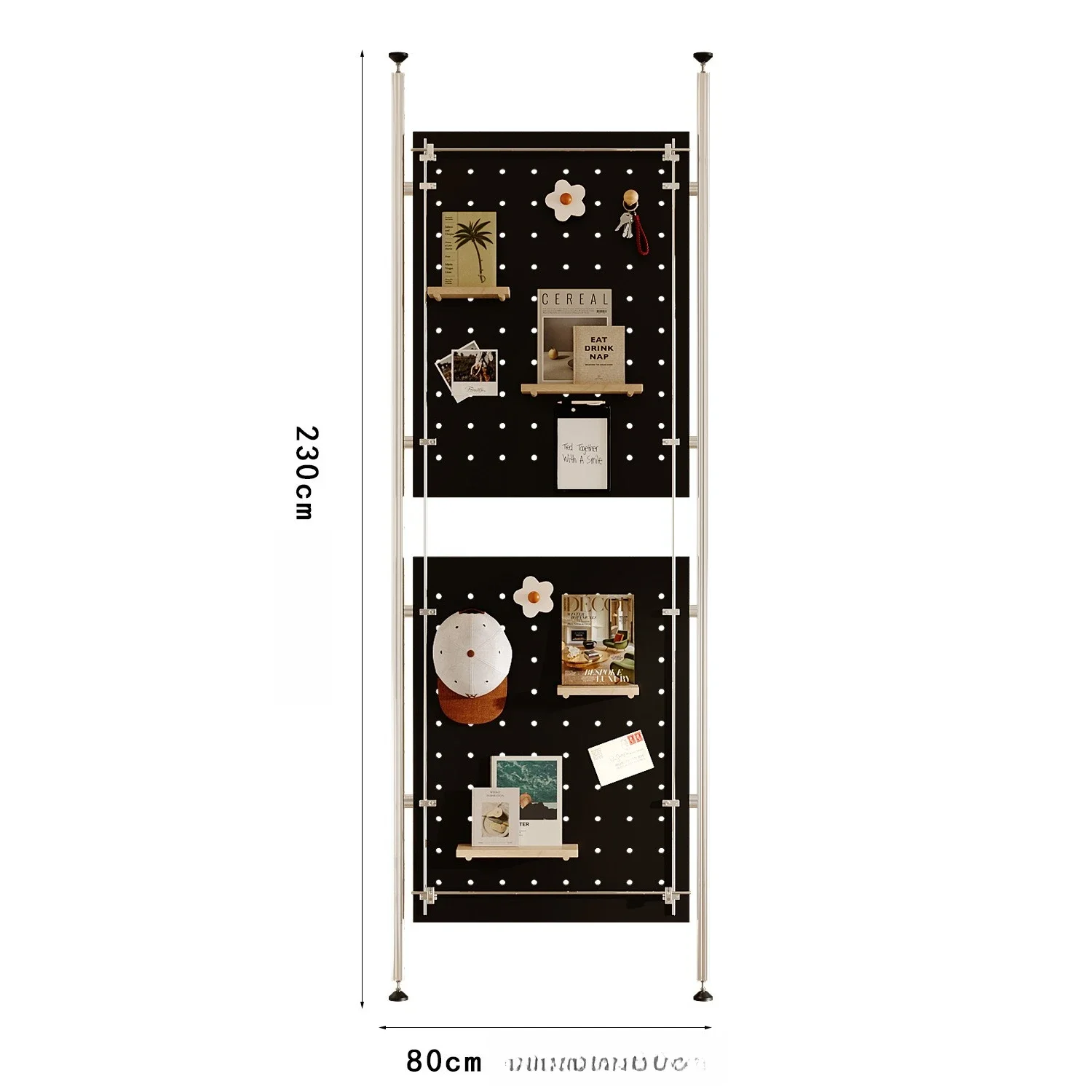 لوح ثقب من الألومنيوم، تقسيم غرفة المعيشة بدون ثقوب تثقيب، رف معلق للتخزين، إبداعي #6