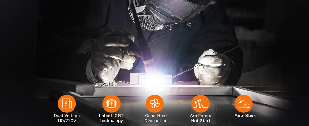 TIG Welder 200A HITBOX TIG200 3 in 1 HF TIG MMA ARC Stick IGBT Inverter Welding Machine Arc Force Hot Start Outdoor Home DIY