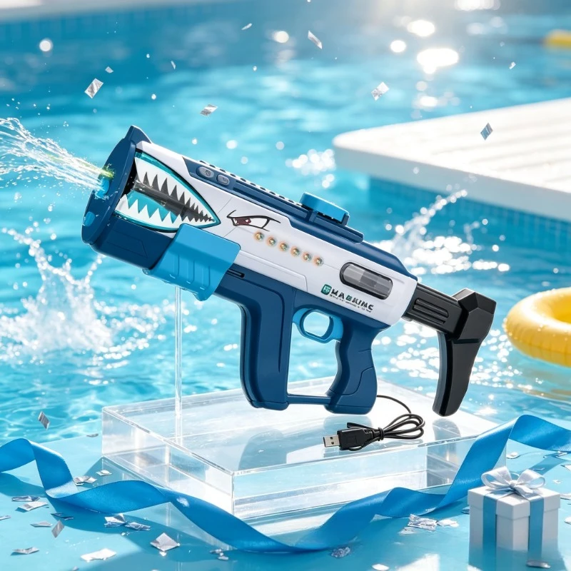 MP5 2-in-1 Manual & Electric Squirt Blaster Large Capacity Continuous Shooting Water Gun Kids Summer Play Toy