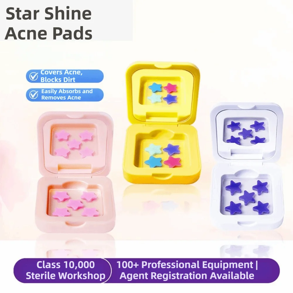 mit Spiegelkasten, Akne-Pflaster, sternförmige, unsichtbare Pickel-Pflaster, mehrfarbig, spendet Feuchtigkeit, Pickel-Abdeckungsaufkleber, saubere Poren