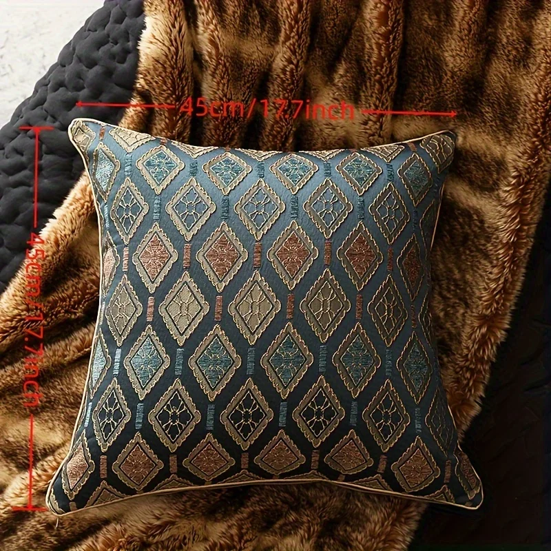 High-Precision Jacquard Pillowcase Sofa Cushion -- Aegean Sea - 01