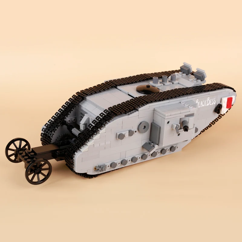 WW1 Britain Military MARK1 Tank Model Building Blocks WW2 Army Infantry Solider Figures Sticker Car Vehicle Weapons Bricks Toys