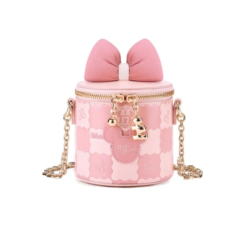 

Роскошная дизайнерская сумка Disney, кошелек для девочек, сумка-ведро, сумка через плечо с бантом и подарочной коробкой, подарок на день рождения