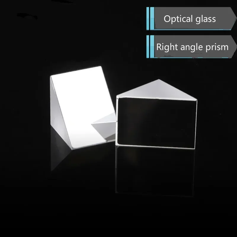 

Optical Triangular Prism 20mm Right Angle Internal Reflection Prisms Mirror Reflective Surface Coated with Aluminum and Black