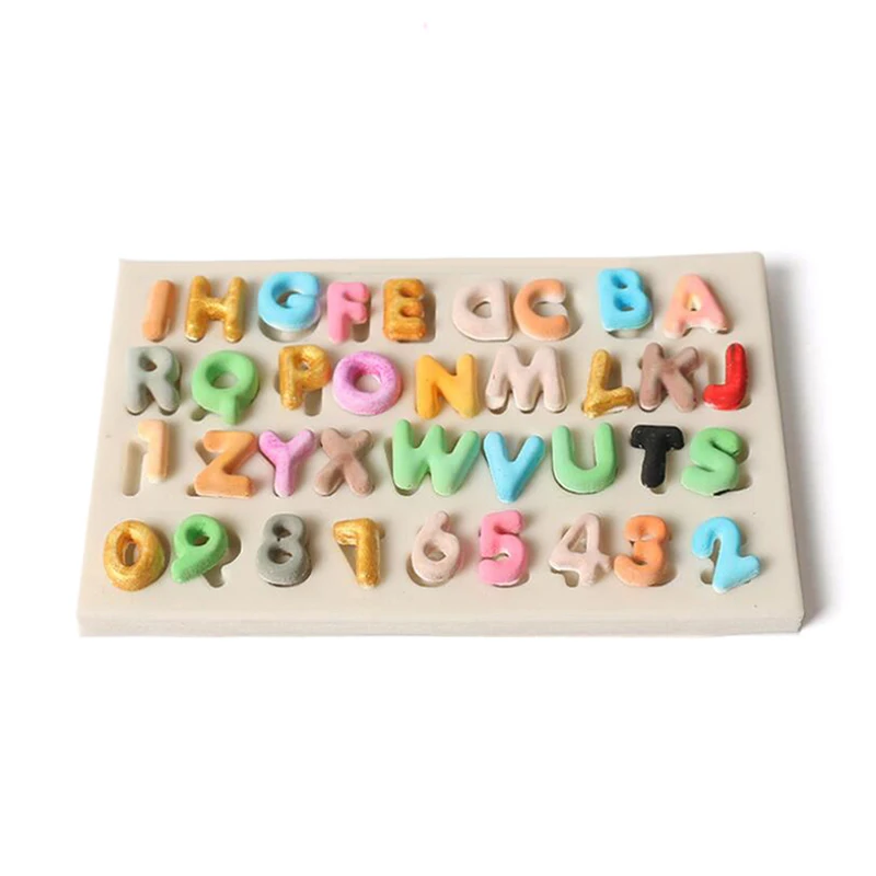 Silicone Letters Numbers Fondant Cake Mold DIY Sugarcraft Chocolate Baking Decor view 3