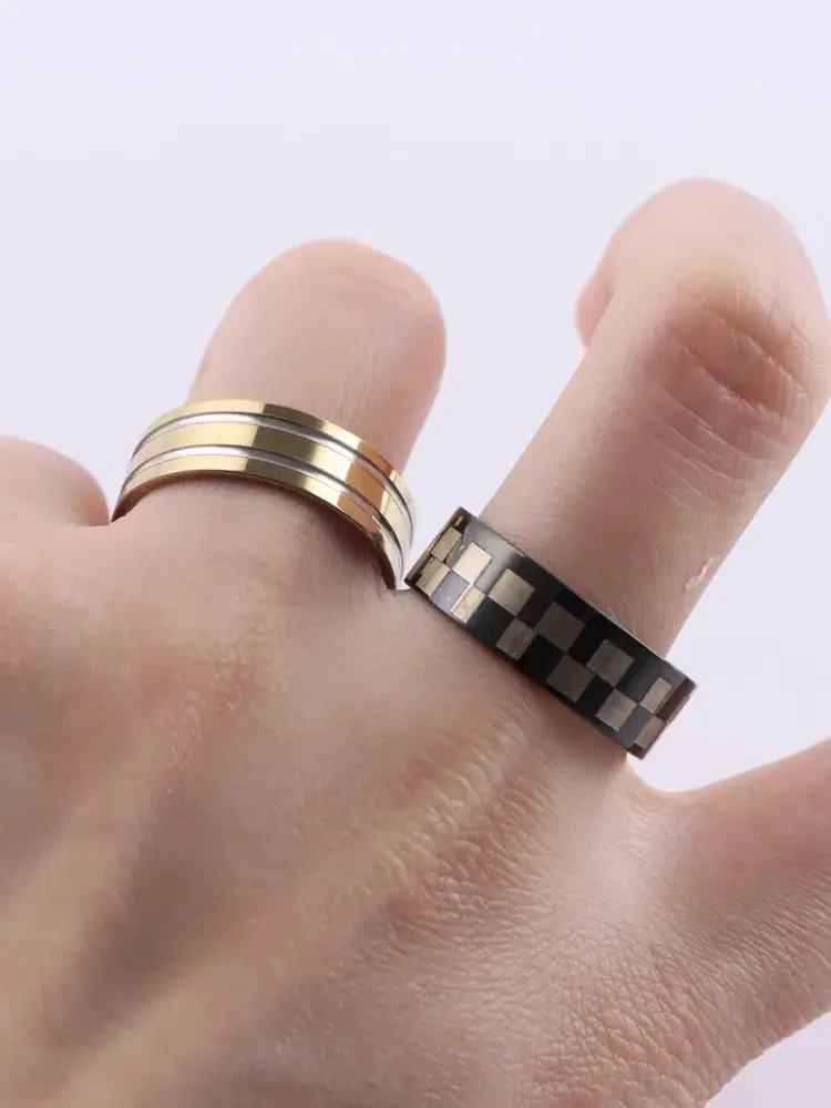 خواتم إصبع من الفولاذ المقاوم للصدأ للرجال والنساء ، تلبيس الكرة ، إكسسوارات المجوهرات ، نمط مختلط ، حفل زفاف ، هدايا الموضة ، 20 * ، الكثير #5