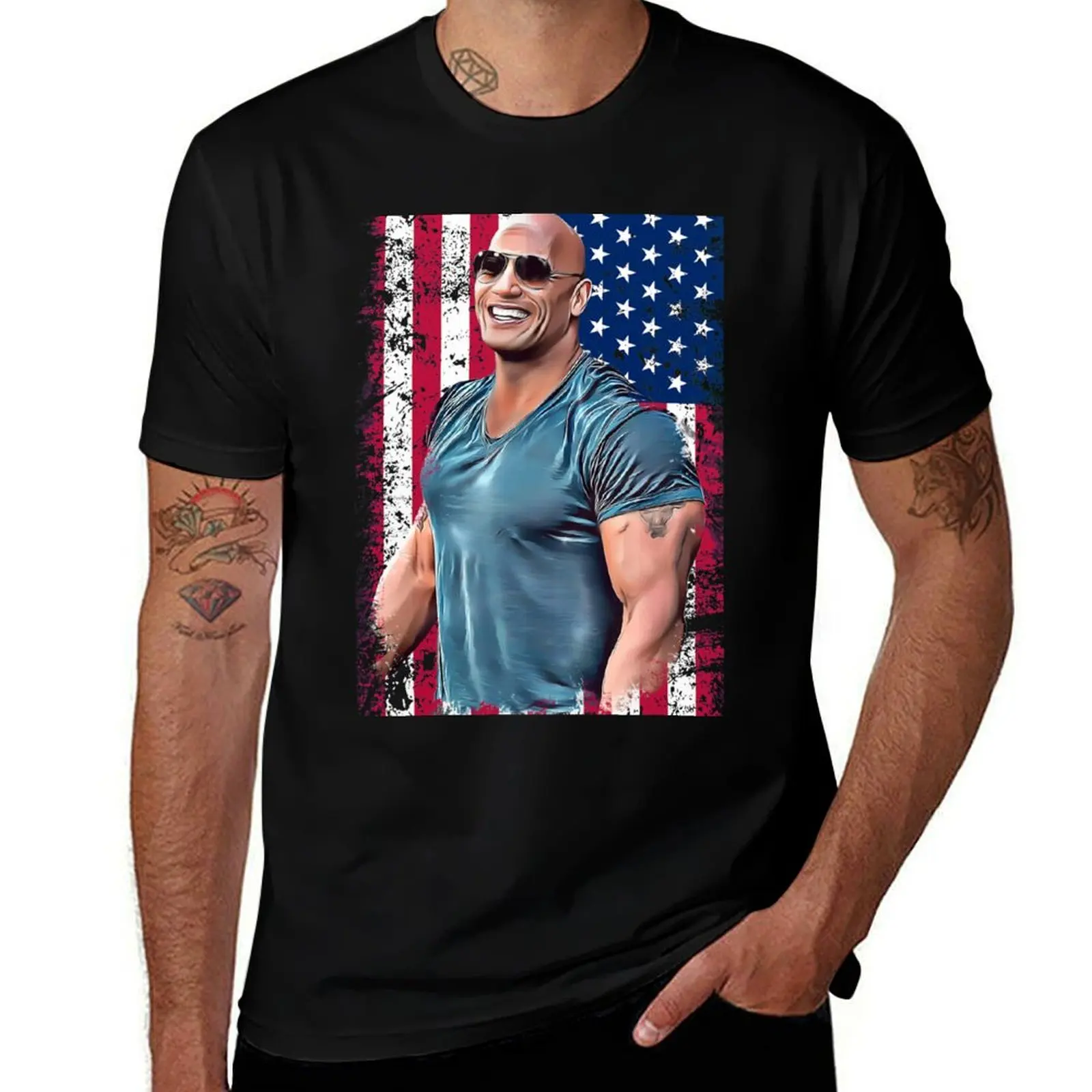 

Dwayne The Rock Johnson T-Shirt man t shirt heavy cotton cotton t shirts man 100% T-Shirt