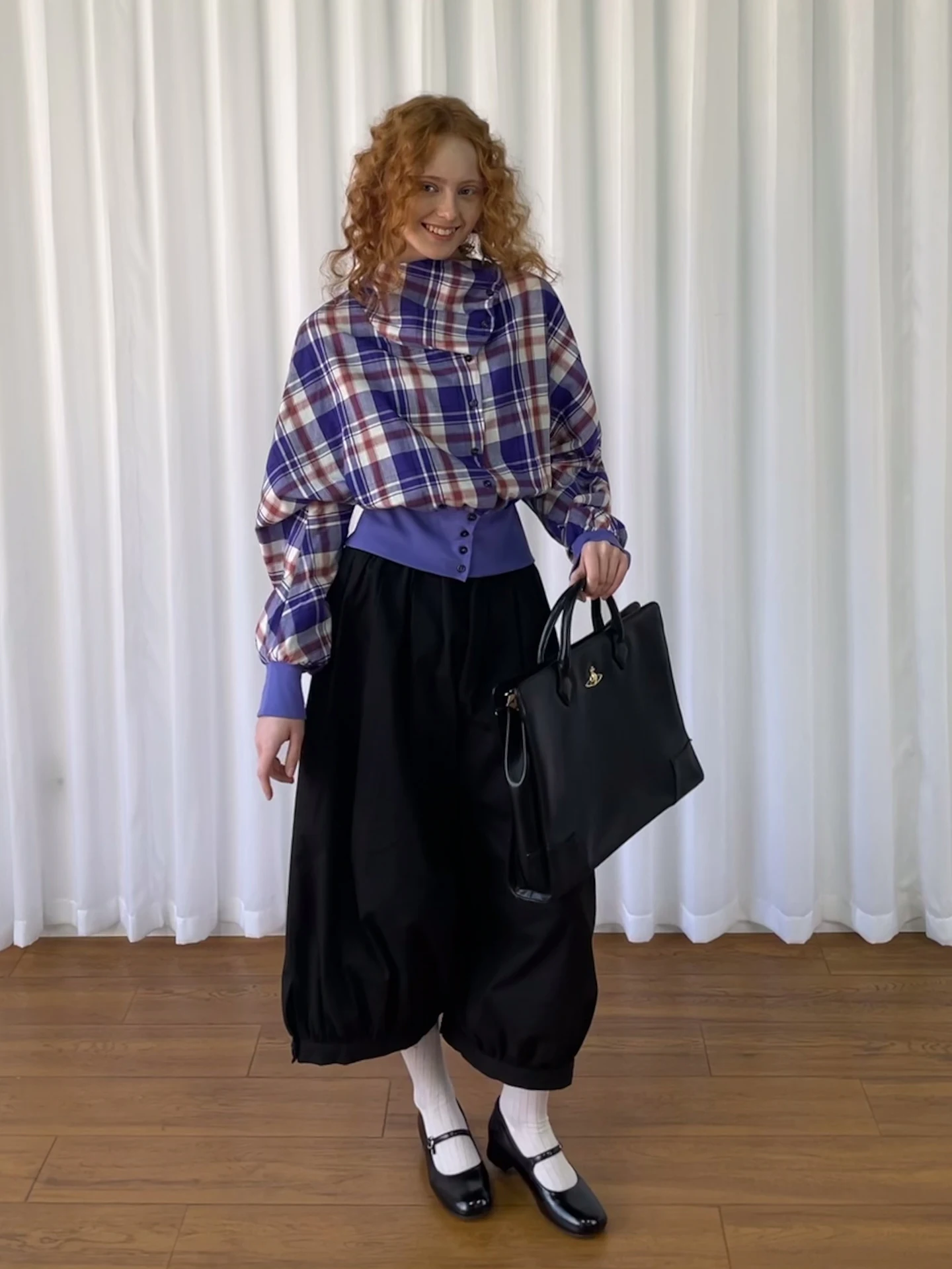 

Women's Plaid Long Sve irt Coat Purple Stripes Loose Fit Slimming ort Top Commute Sle Pure Cotton Regular Sve