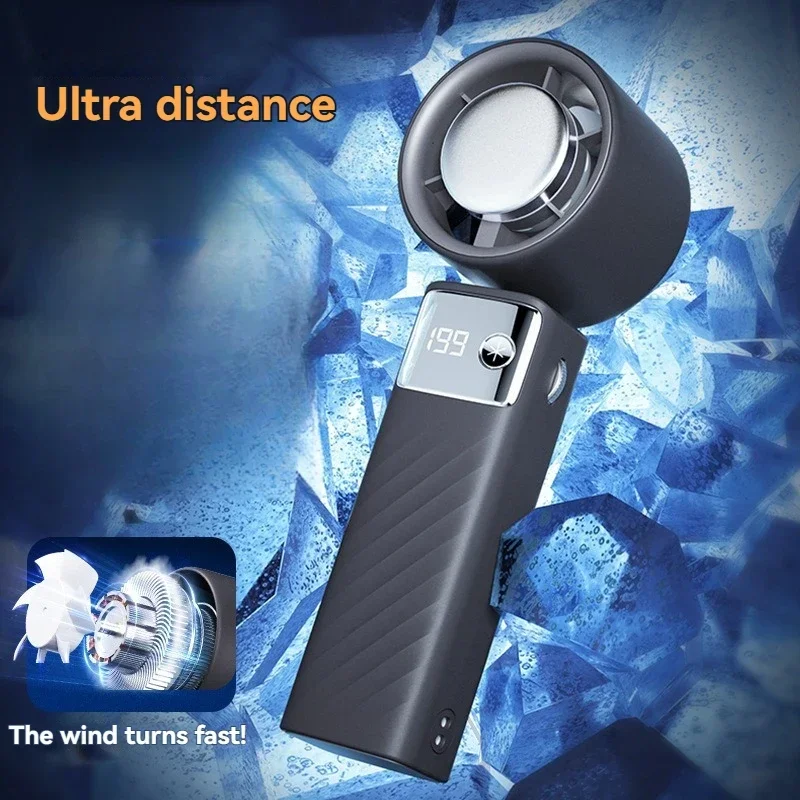 

Xiaomi 2025 Handheld Violent Fan 3000mah Ice Compress Mini High Speed Small Desktop Fan Portable Outdoor Handheld Electric Hand