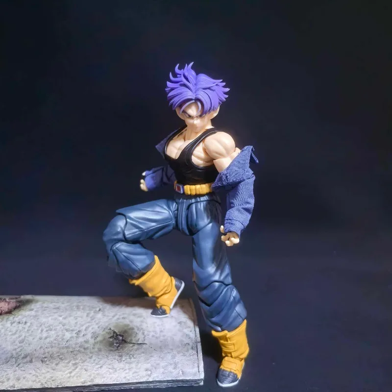 Auf Lager 1/12 Maßstab Actionfiguren Trunks Blaue Jacke Mantel Passend für SHF Tonsen Arttoys Super Saiyan Trunks Anime Geschenke