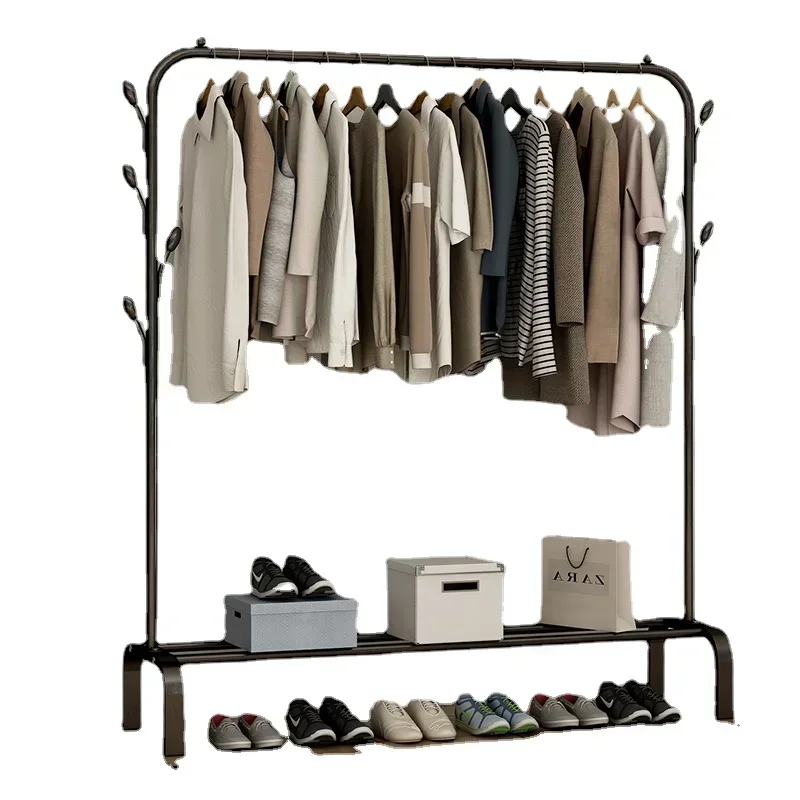 Industrial Metal Coat Rack Free Stand Cactus Design Floor Clothes Shoe Rack Wearing Storage Bedroom Prateleiras Modern Furniture