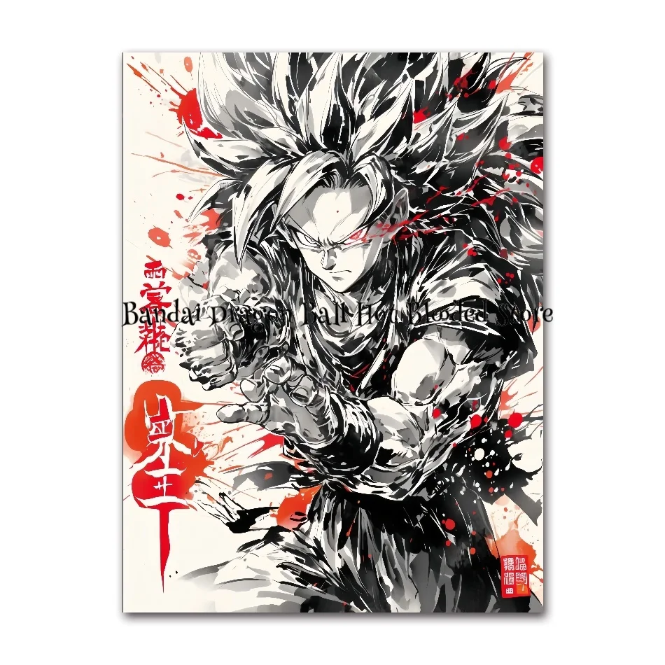 Classic Anime High Quality Dragon Ball Goku Poster Wall Birthday Gifts Living Room Home Decor Painting  Art Ink Canvas Painting