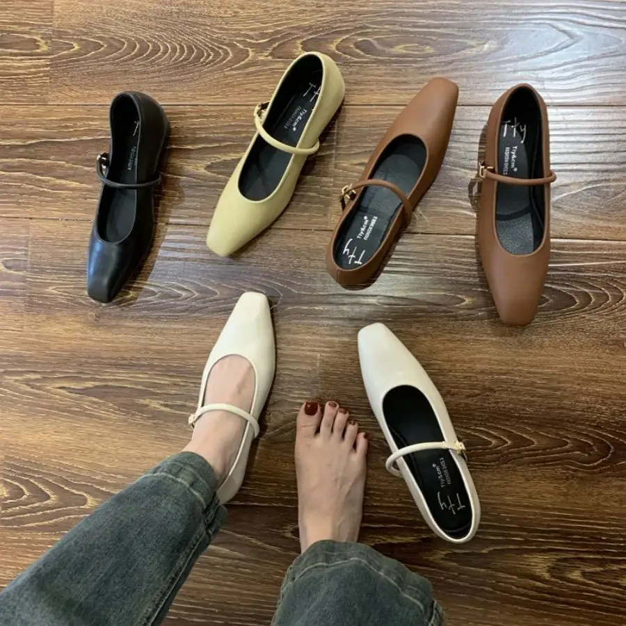 Bailaos New Women Flat Shoes Fashion Round Toe Ladies Elegant Ballerinas Shoes Casual Slip On Mary Jane Shoes Mujer