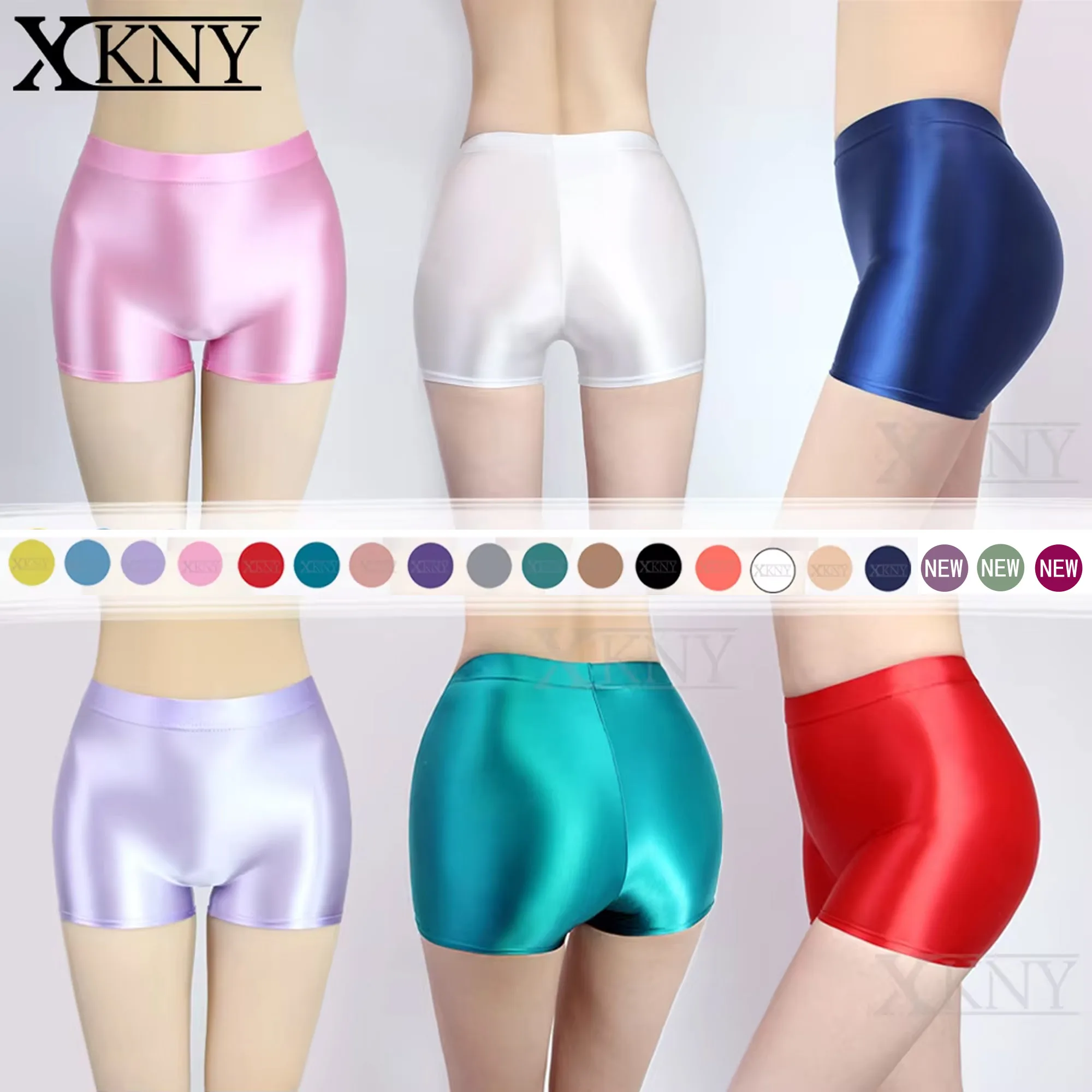 

XCKNY glossiness series Extra Short yoga swim smooth Shorts Shiny Fitness Clothes Glitter Running Gym Shorts XClocKNYoung