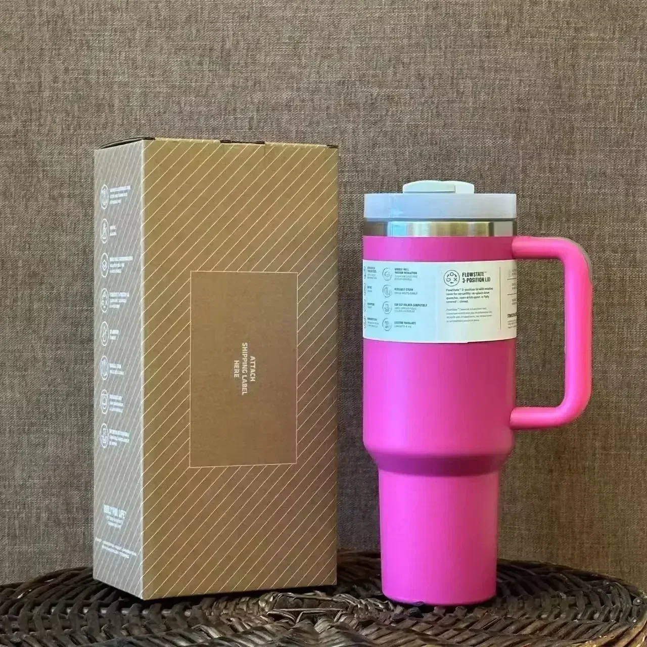 2025 40oz Vacuum Insulated Car Mug For  Double Wall Thermal Iced Travel Cup and Tumbler Straw Lid Stainless Steel