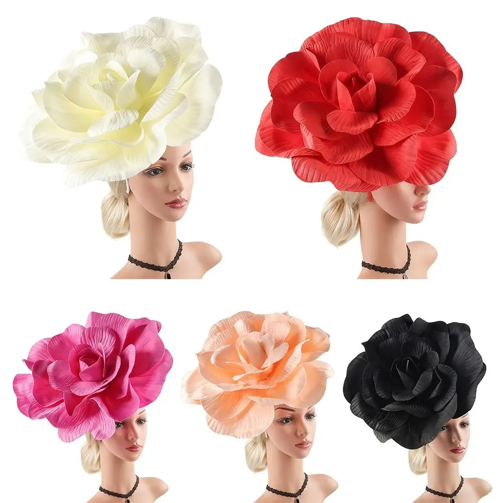

Fashion Exaggerated Hair Band Large Flower Hair Clip Hat Headdress Prom Headpiece Women