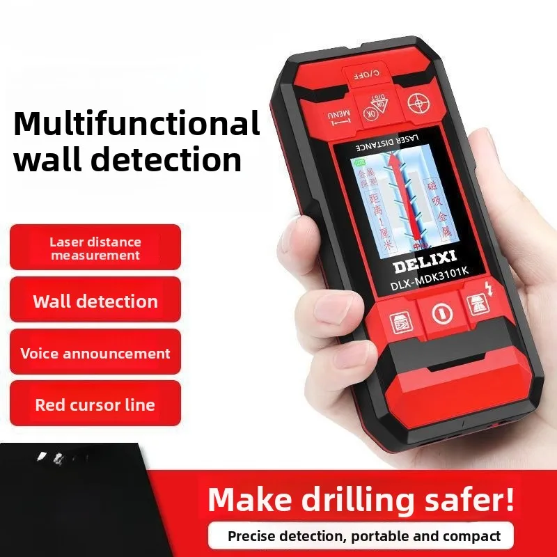 Multifunctional Wall Detector Measures Reinforced Wire Concrete Bearing Wall Perspective Dark Wire Metal