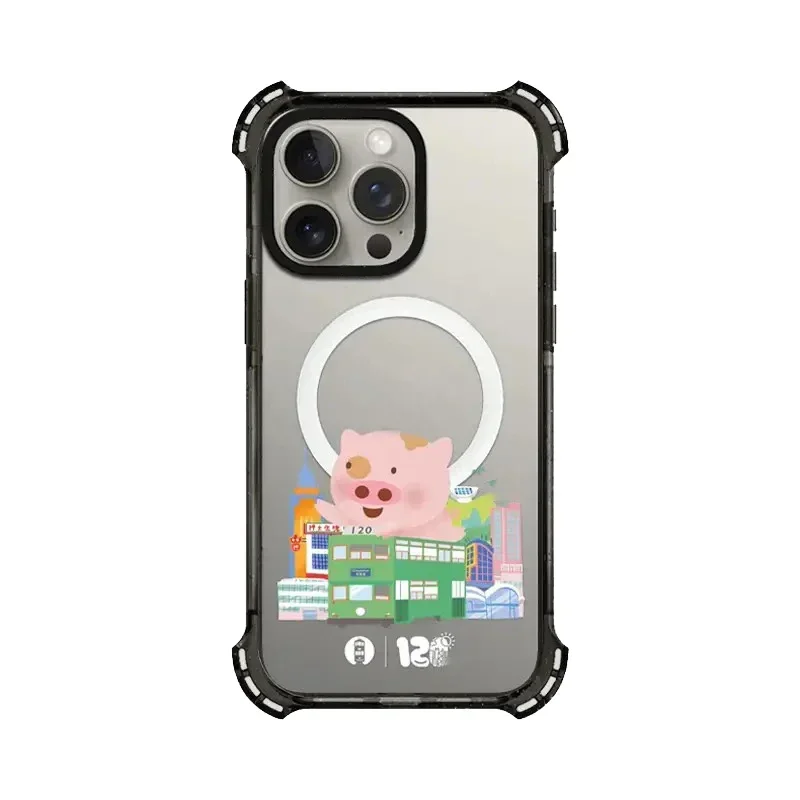 4 Corner Cartoon Cute Pig Magnetic Phone Case Cover for iPhone 13 15 14 Pro Max Protective Case, Fits iPhone 15 Pro Max