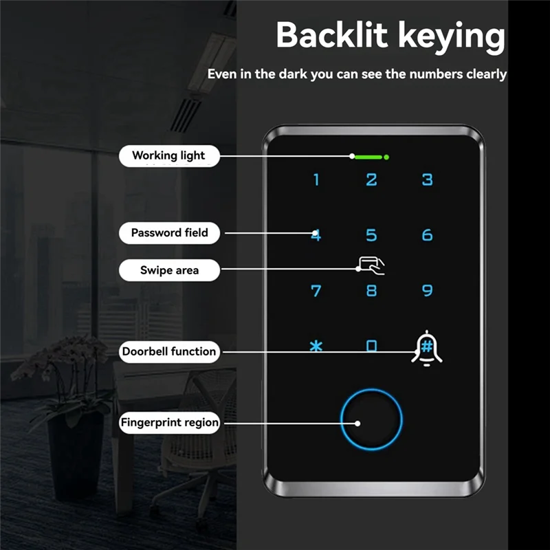 -MEOF Tuya Wifi Tastiera di controllo accessi con impronte digitali Apriporta remoto esterno App per scheda principale Interblocco temporaneo con password