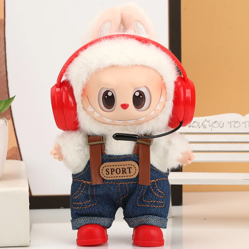 For 17cm labubu v1/v2/v3 Clothes Outfit Accessories For Korea Kpop Exo Labubu Idol trendy cool tooling pocket Clothing Gift
