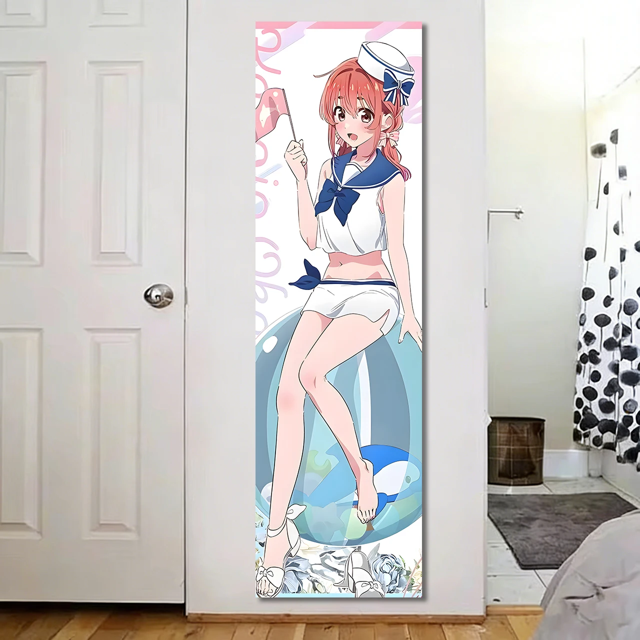 Rent-A-Girlfriend Sumi Sakurasawa Sailor Swimsuit Tapestry, Summer Navy Anime Long Vertical Wall Hanging Otaku Bedroom Decor
