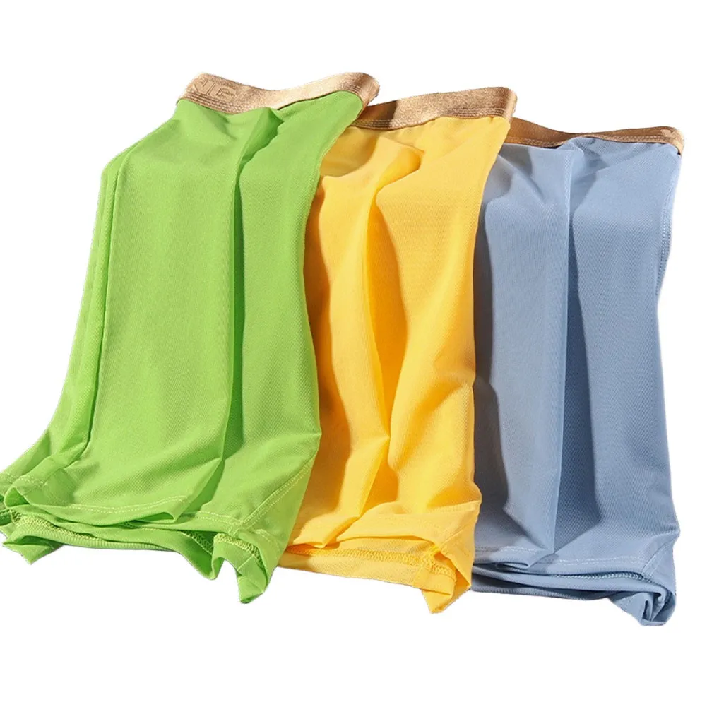 Sports Simple Men Transparent Mesh Ultra-thin Underwear Boxers Shorts Flat Corners Panties Man Lengthen Boxer Briefs