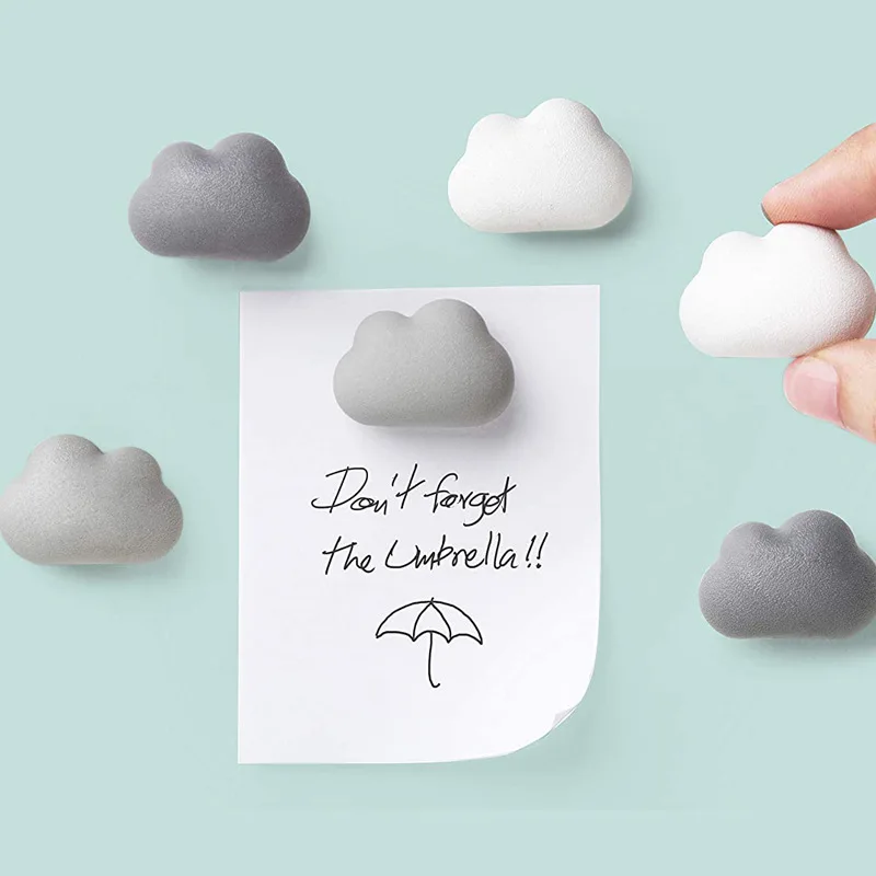 6pcs Set Cute Cloud Fridge Magnet Refrigerator Magnetic Photo Message Sticker Note Stick Office Home Kitchen Decoration Gifts