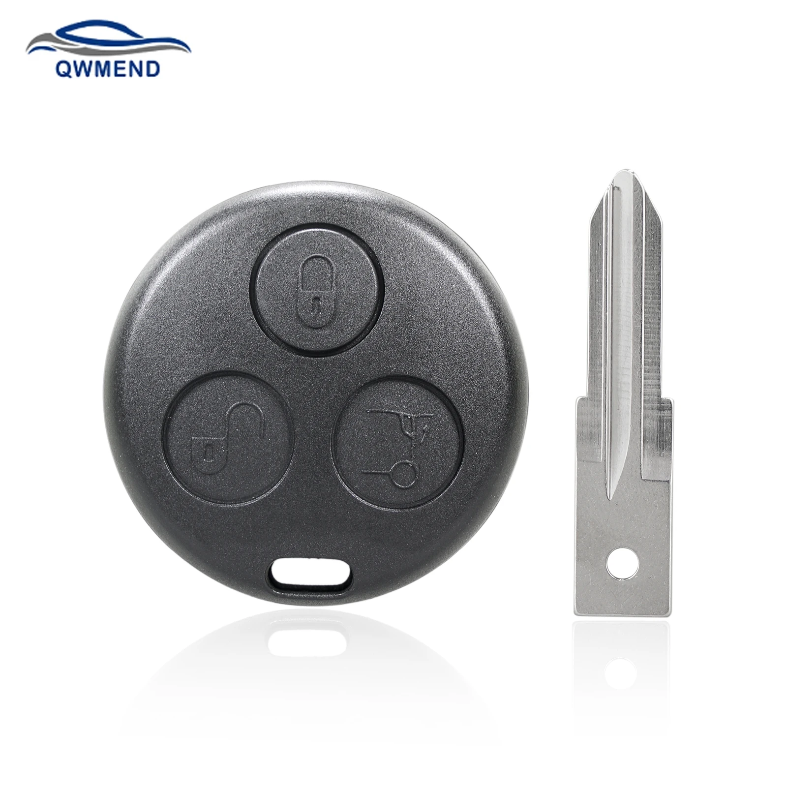 

QWMEND 3 Buttons Car Control Remote Key For Mercedes Benz Smart Fortwo 450 Forfour Roadster City Passion 2000-2005 433Mhz