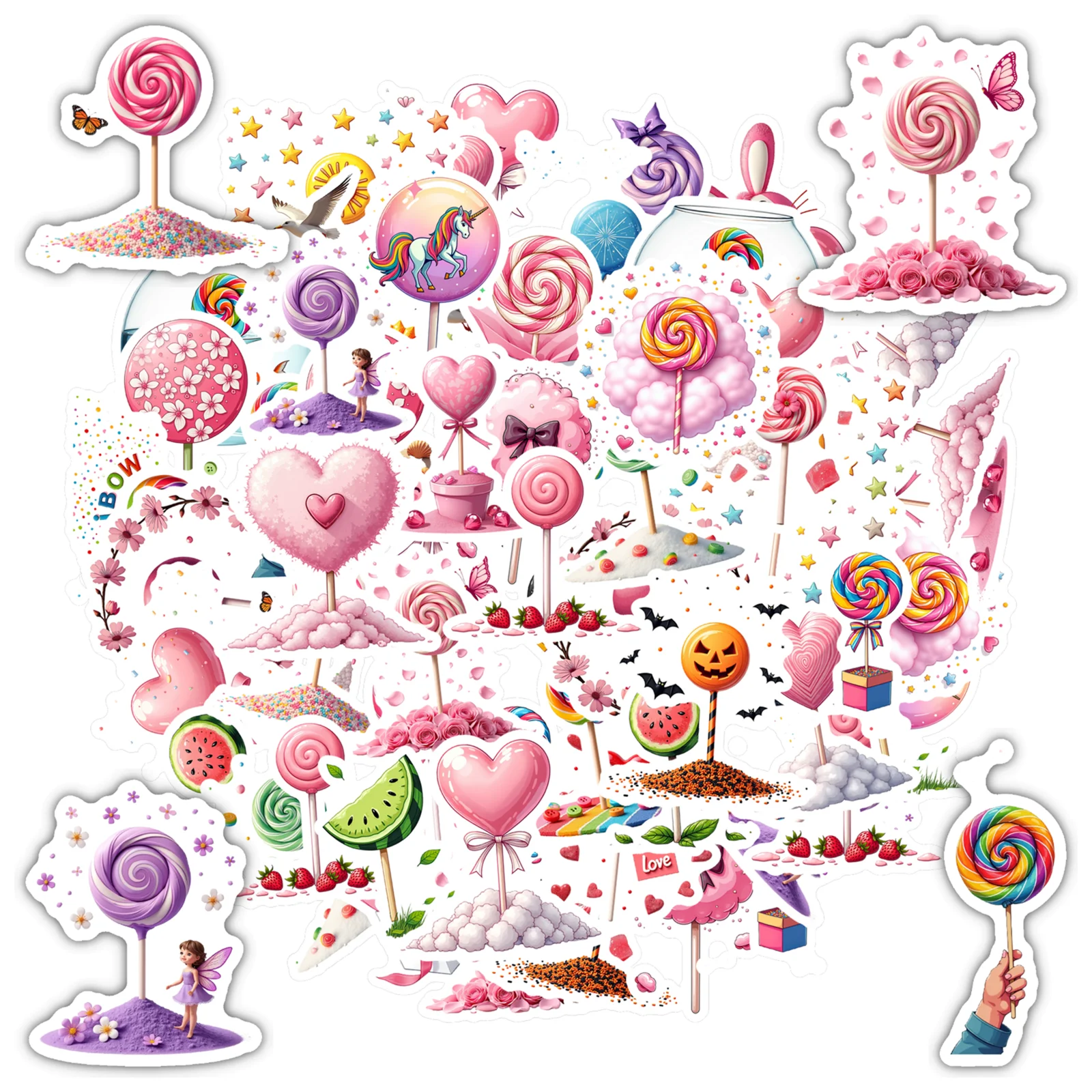 

35-150 шт. красочные милые наклейки мультфильм леденец канцелярские наклейки забавные наклейки для DIY телефона гитара ноутбук