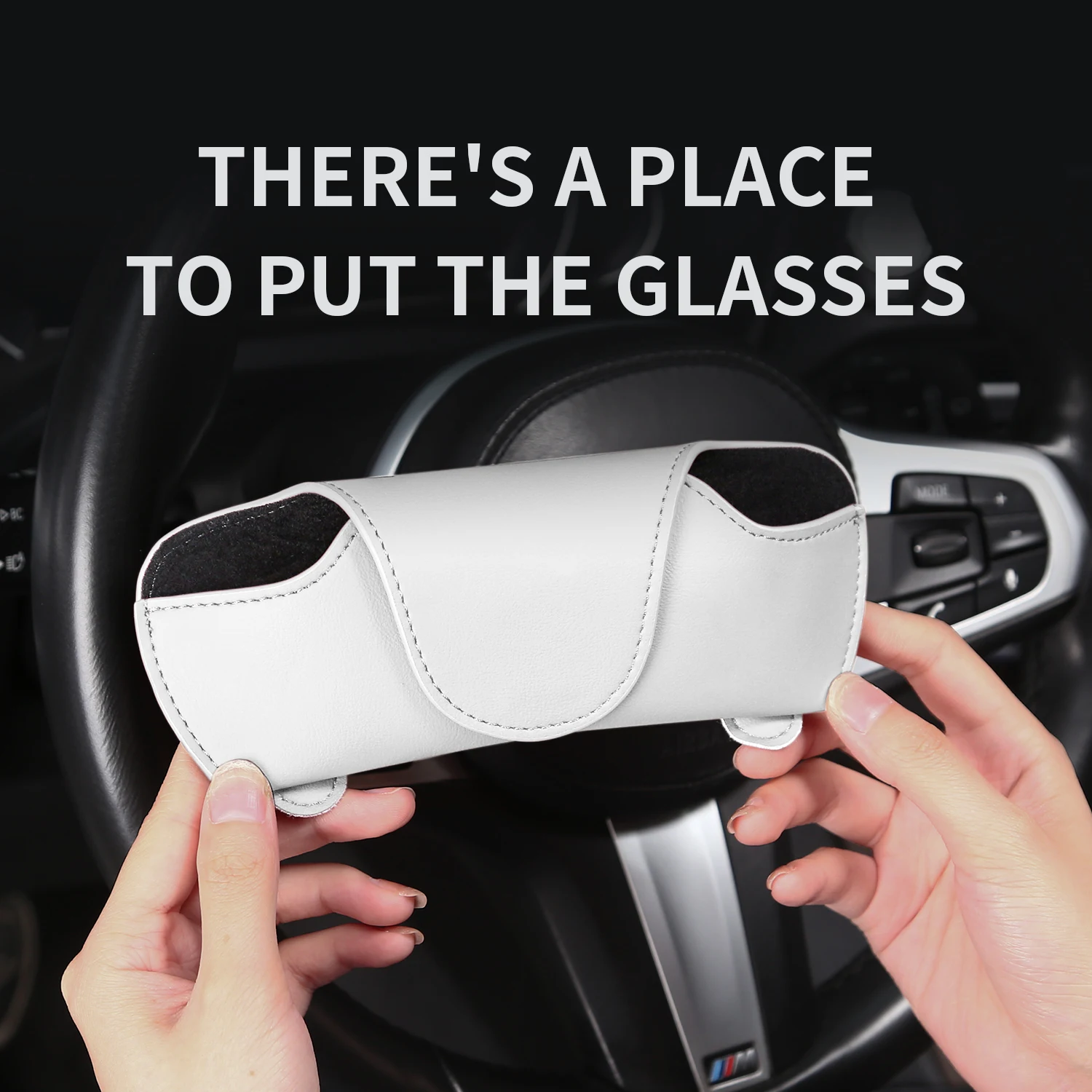 

LIMUD Car Glasses Holder Storage Box for KIA Sportage Optima Carnival Rio Stonic Sorento Sportage Leather Car Glasses Clip
