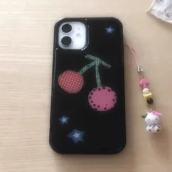 Korean Cute Cherry Phone Case For iPhone 16 Pro Max 15 14 13 12 11 Pro X Xr Xs max Mini 7 8 Plus Niche Simple Y2K Phone Cases