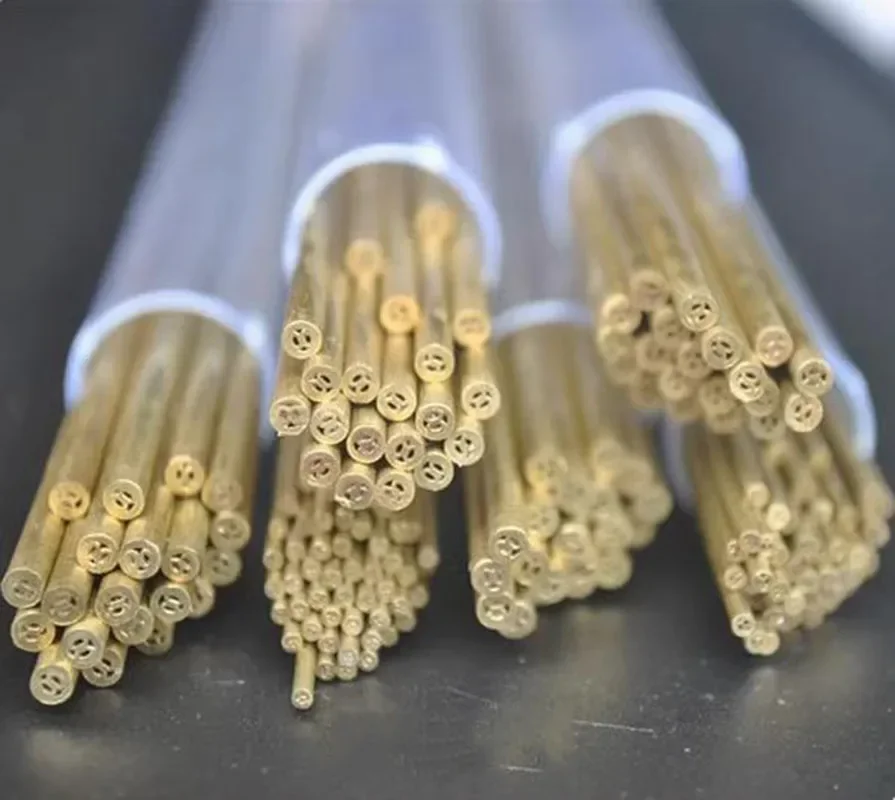 EDM Drilling Brass Electrode Tube multihole 1.5/2.0/2.5/3.0*400mm 4 Holes for WEDM Drilling Machine