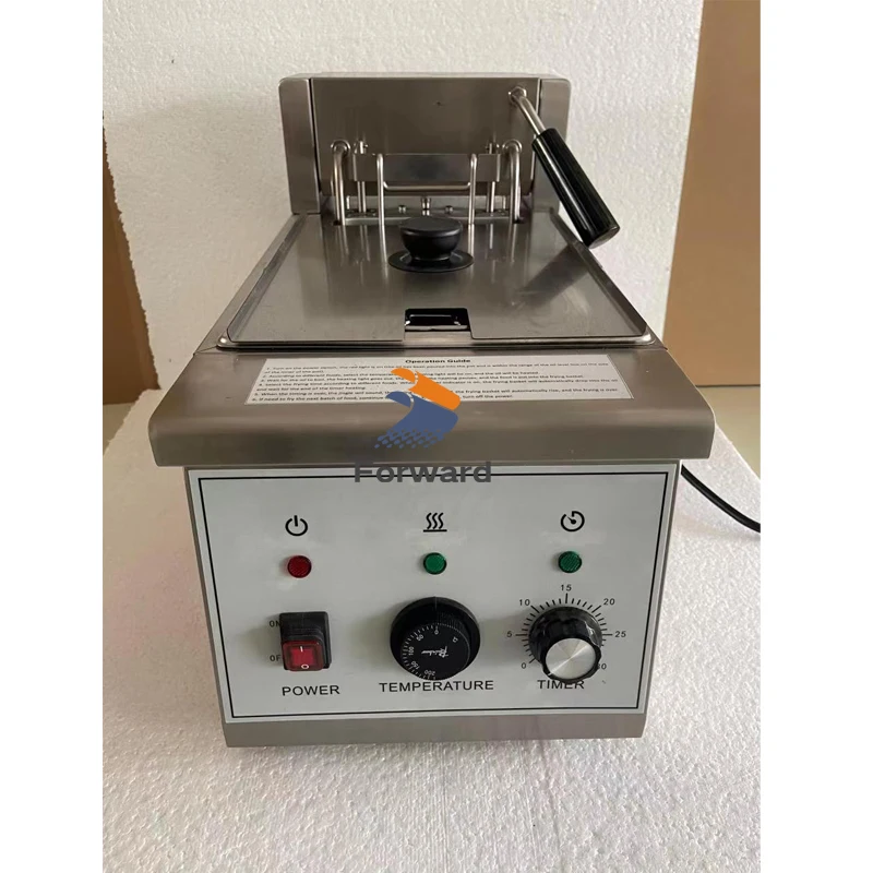 8L Electric 220V Deep Fryer Automatic Lift French Fries Chicken Frying Machine Multifunction Stainless Steel Grill With Basket