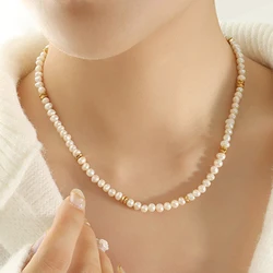 ​2023 New Romantic Baroque Natural Freshwater Pearl Beaded Necklaces for Women Waterproof Fashion Choker Jewelry Gift