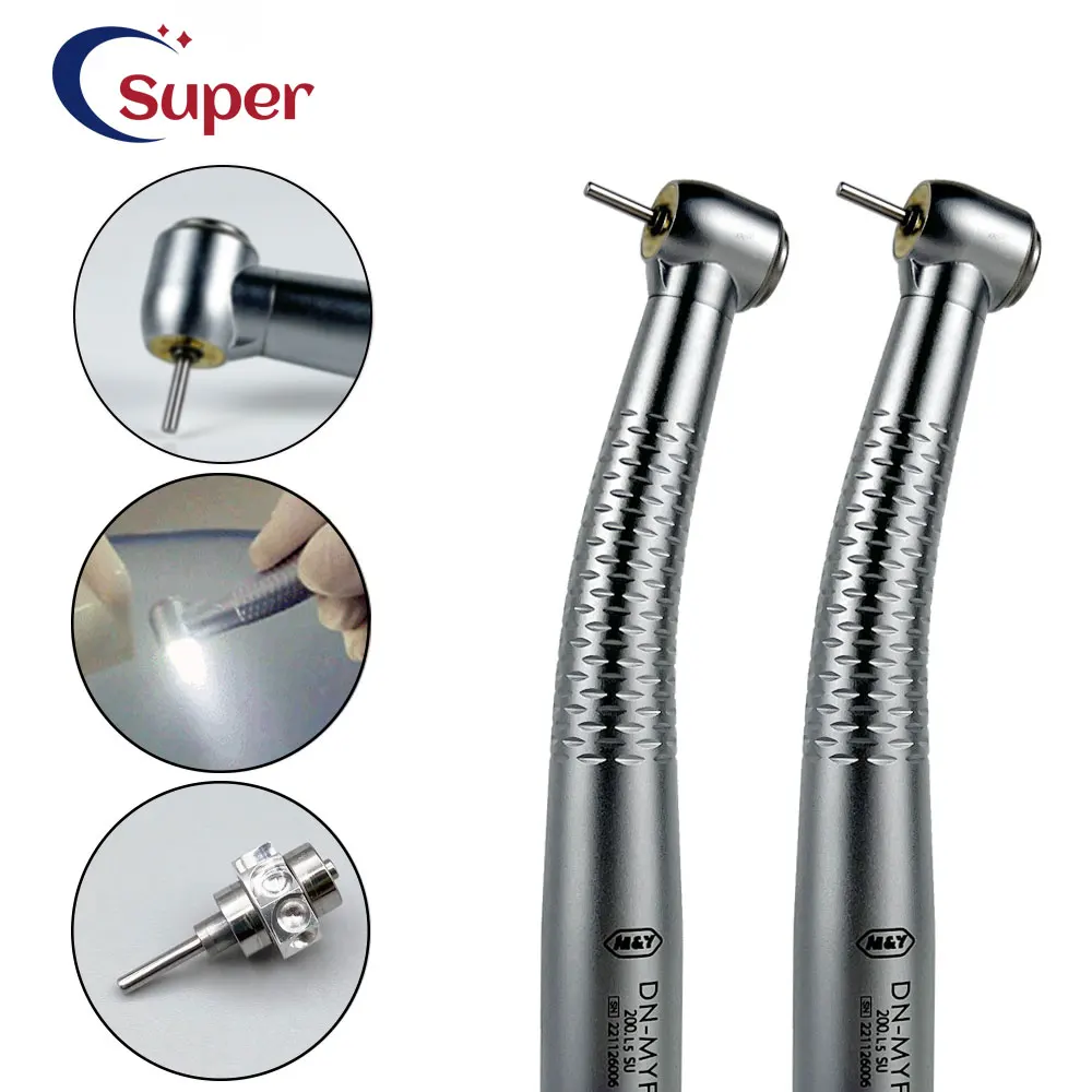 Dental air turbine ceramic bearing Cartridge 5 Water Sprays 5 LED lamp light High Speed LED generator Handpiece 2/4 Holes