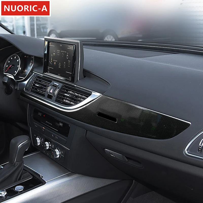 Auto Dashboard Konsole Air Vent Rahmen Dekoration Abdeckung Trim Für Audi A6 C7 2012-2018 LHD Carbon Faser farbe Innen Zubehör