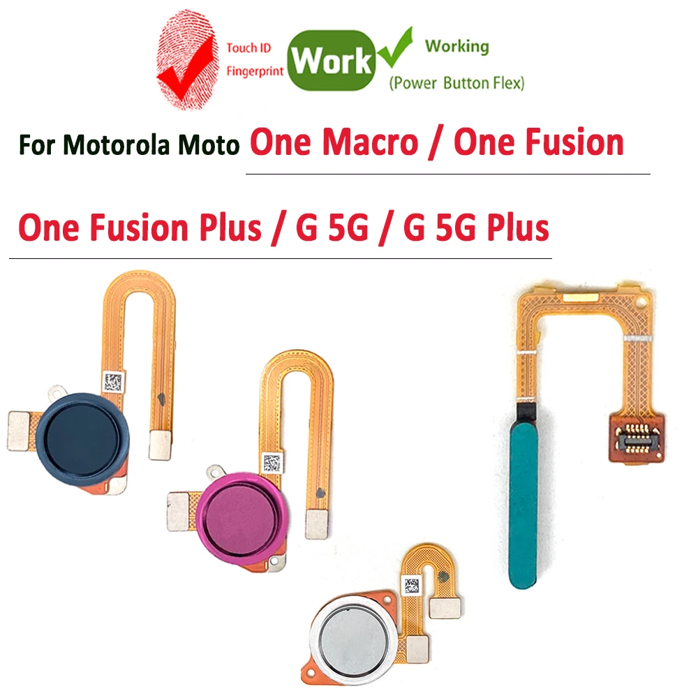 Fingerprint Sensor For Motorola Moto One Macro Fusion Plus G 5G Plus Home Button Touch Id Sensor Connector Flex Cable