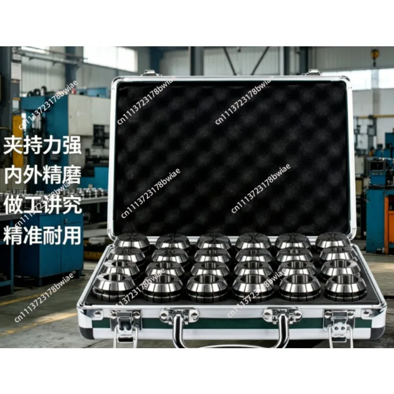 Er40-24pcs set spring collet chuck metric and imperial neutral style with aluminum plastic box storage machine tool accessories