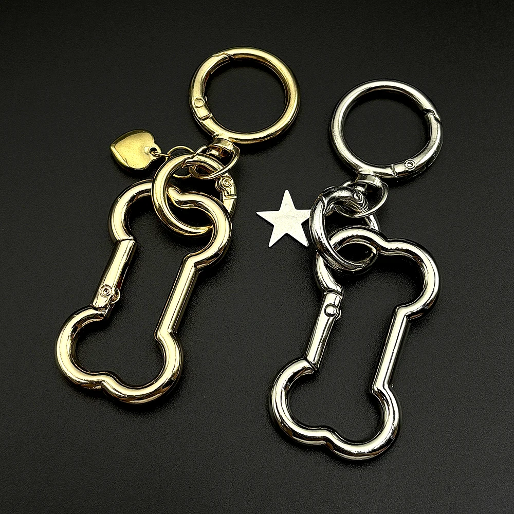 Hundeknochen-Stern-Schlüsselanhänger für Damen und Herren, silberfarben, 2026 neues Design, Hip-Hop-Herz-Taschenanhänger, Auto-Schlüsselring, Schmuckgeschenke – Detail 6