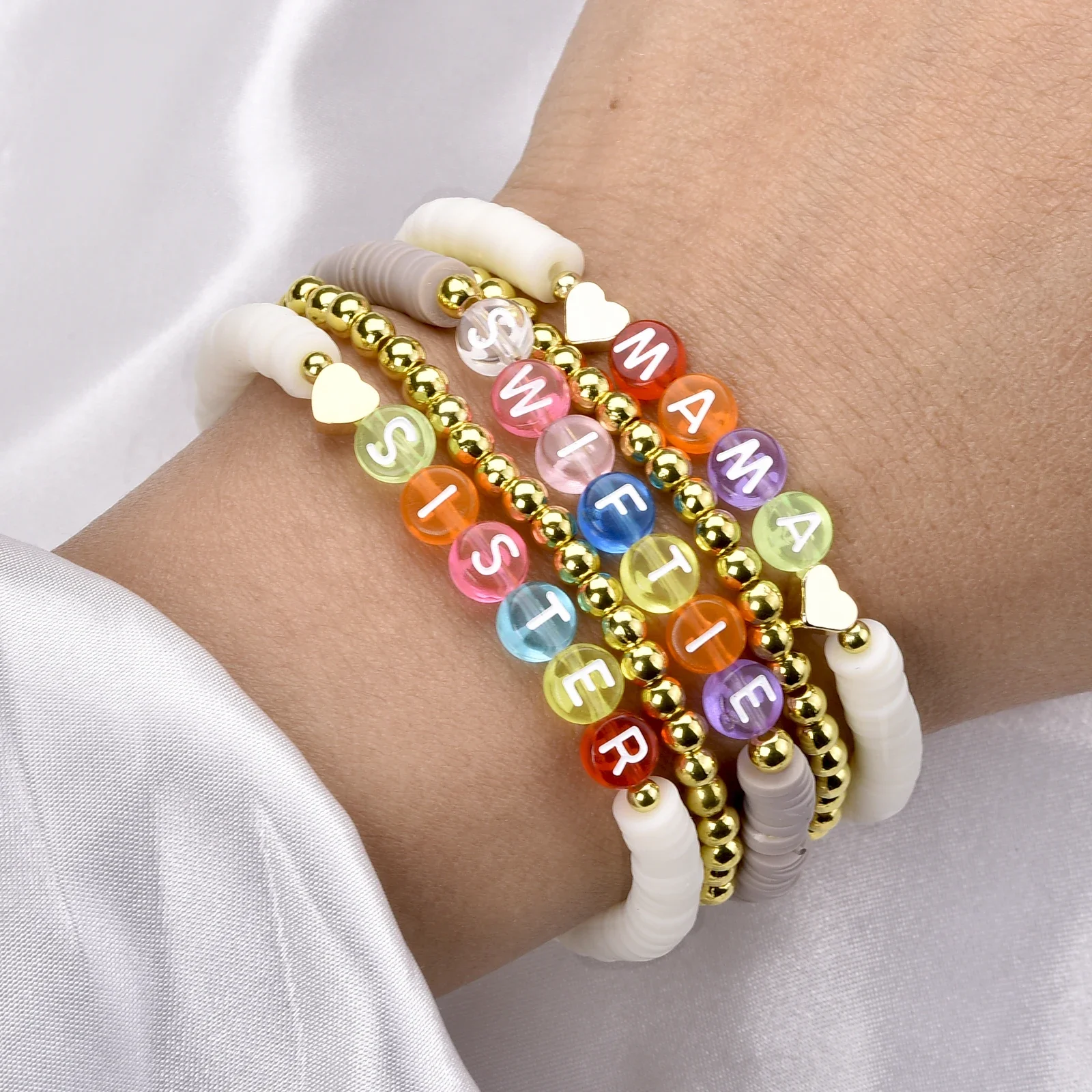 

1pcs Personalized Custom Letter Charms Bracelet For Women Inspired Friendship Bracelets Summer Bohemian Jewellery