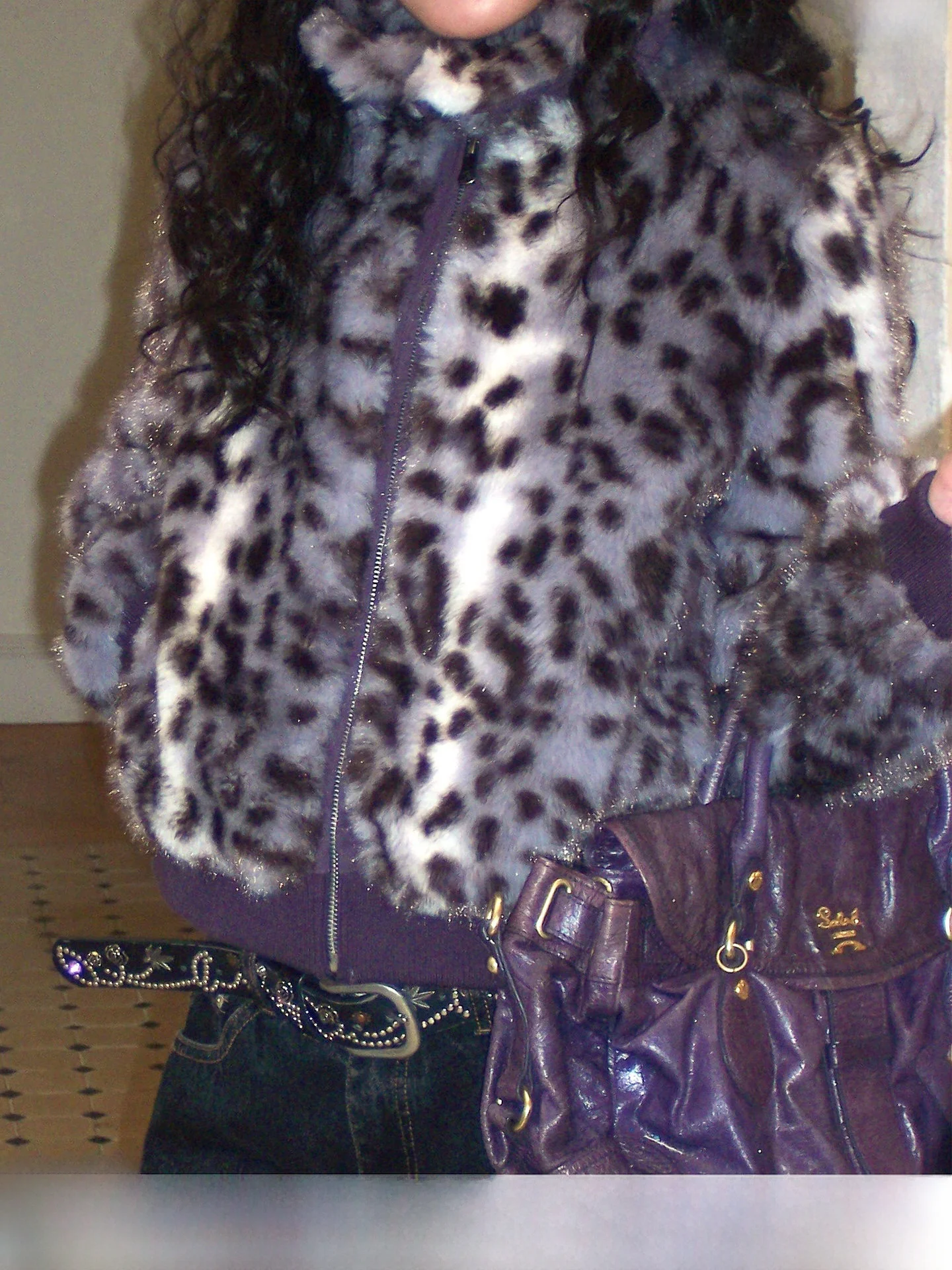 

Chemical Girl Retro Sle ort Jaet Women's Thiened Fur Collar Leopard Print ort Coat Small Size Friendly Winter Outer...