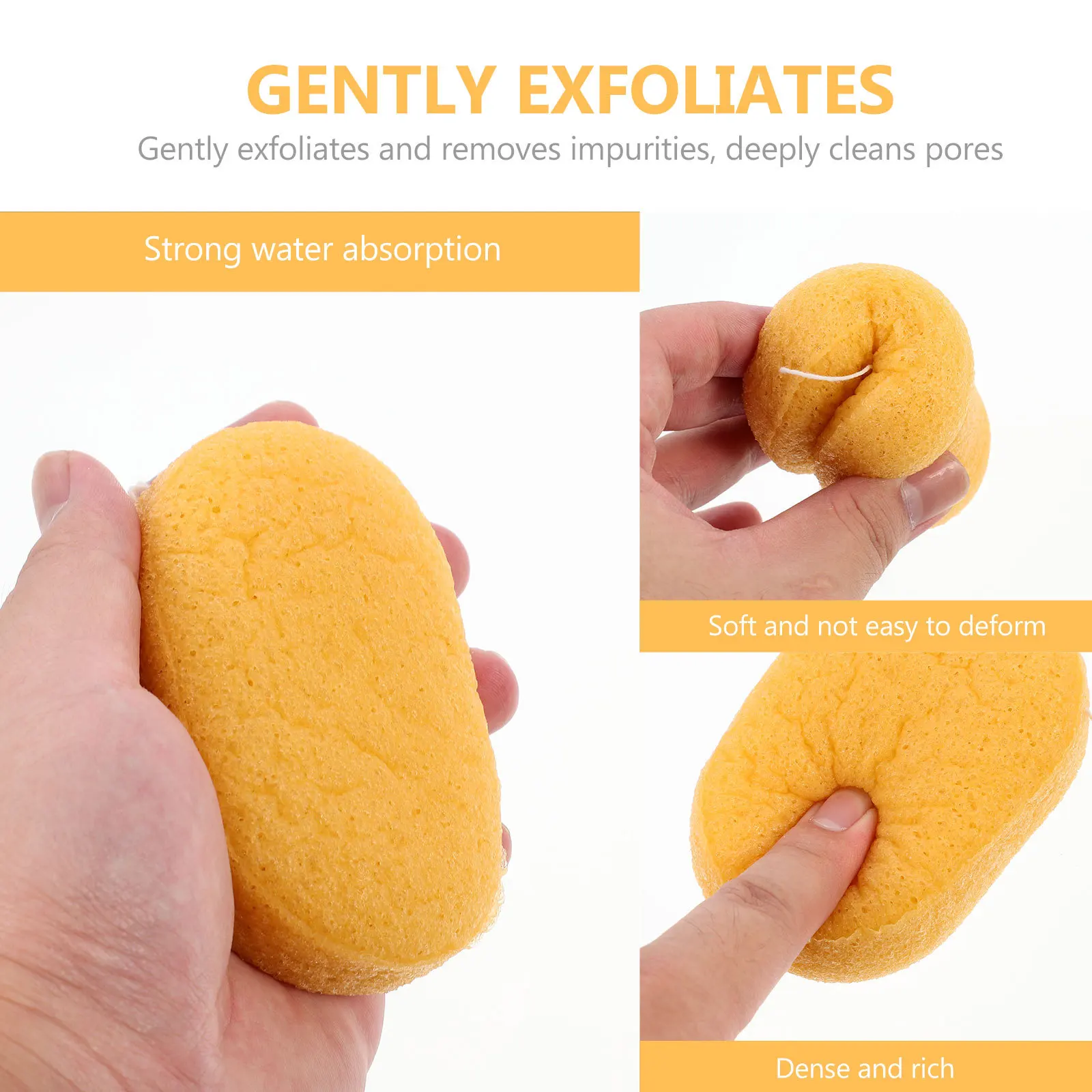 Esponja facial de barro volcánico, Material Pva duradero marrón, exfoliante suavemente, limpieza profunda, esponja facial, removedor de maquillaje, cuidado de la piel, 1 Uds.