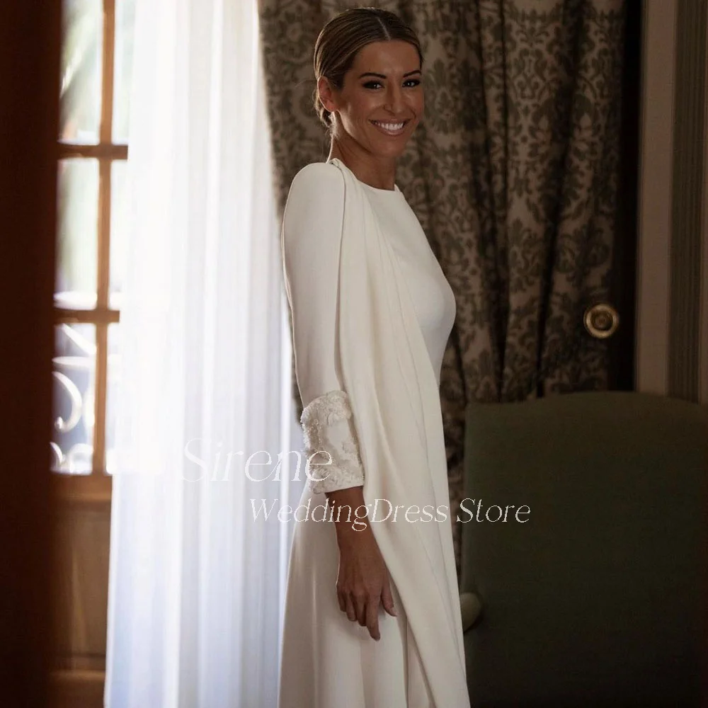 Personalizado aberto voltar vestido de casamento para as mulheres elegante branco mangas compridas plissado renda vestido de noiva tribunal trem robe de mariée 2025