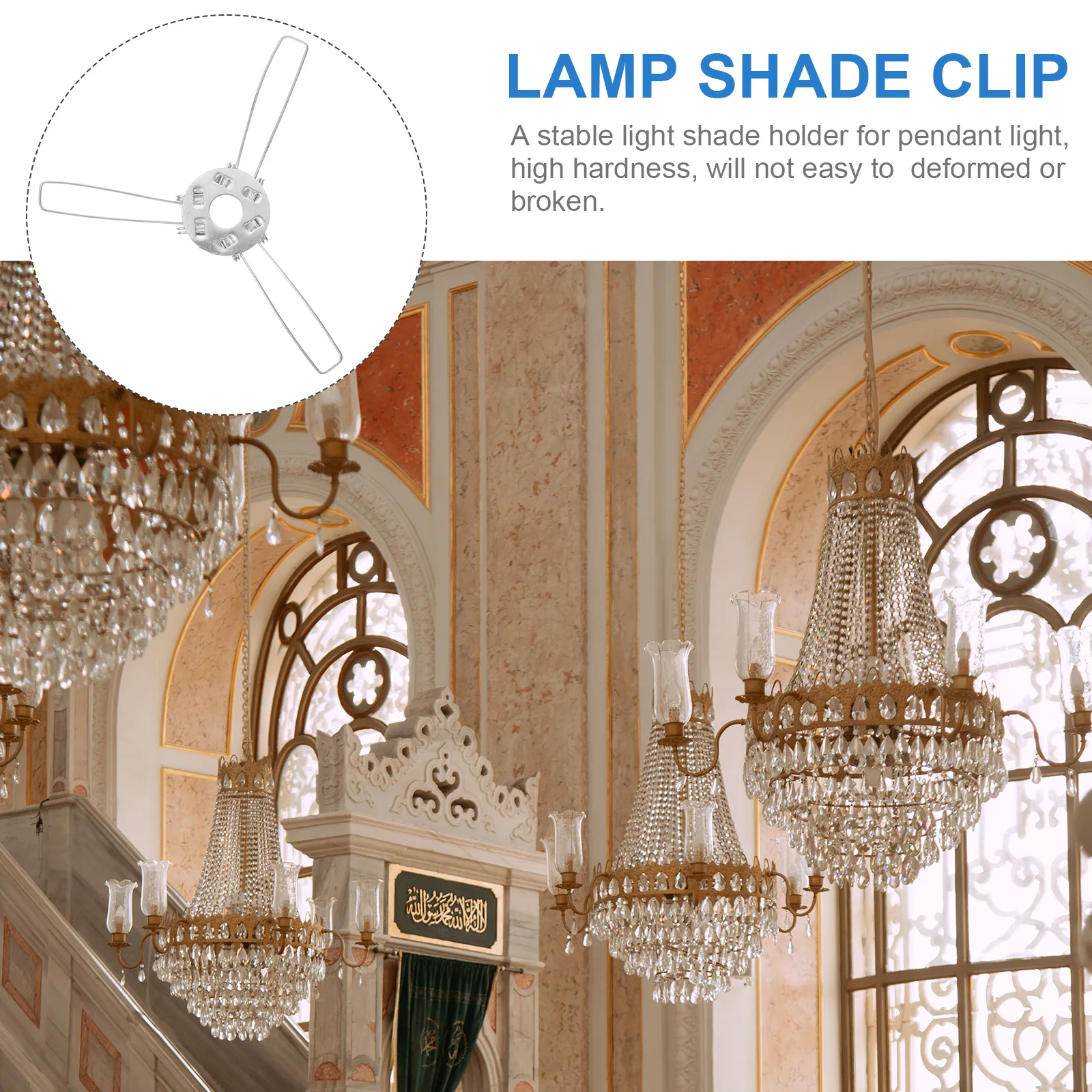 

20pcs Lampshade Bracket Clamp Adapter Holder Clip Fixator Spring Shades Clips Iron Durable Practical Desk Floor Ceiling Lamps